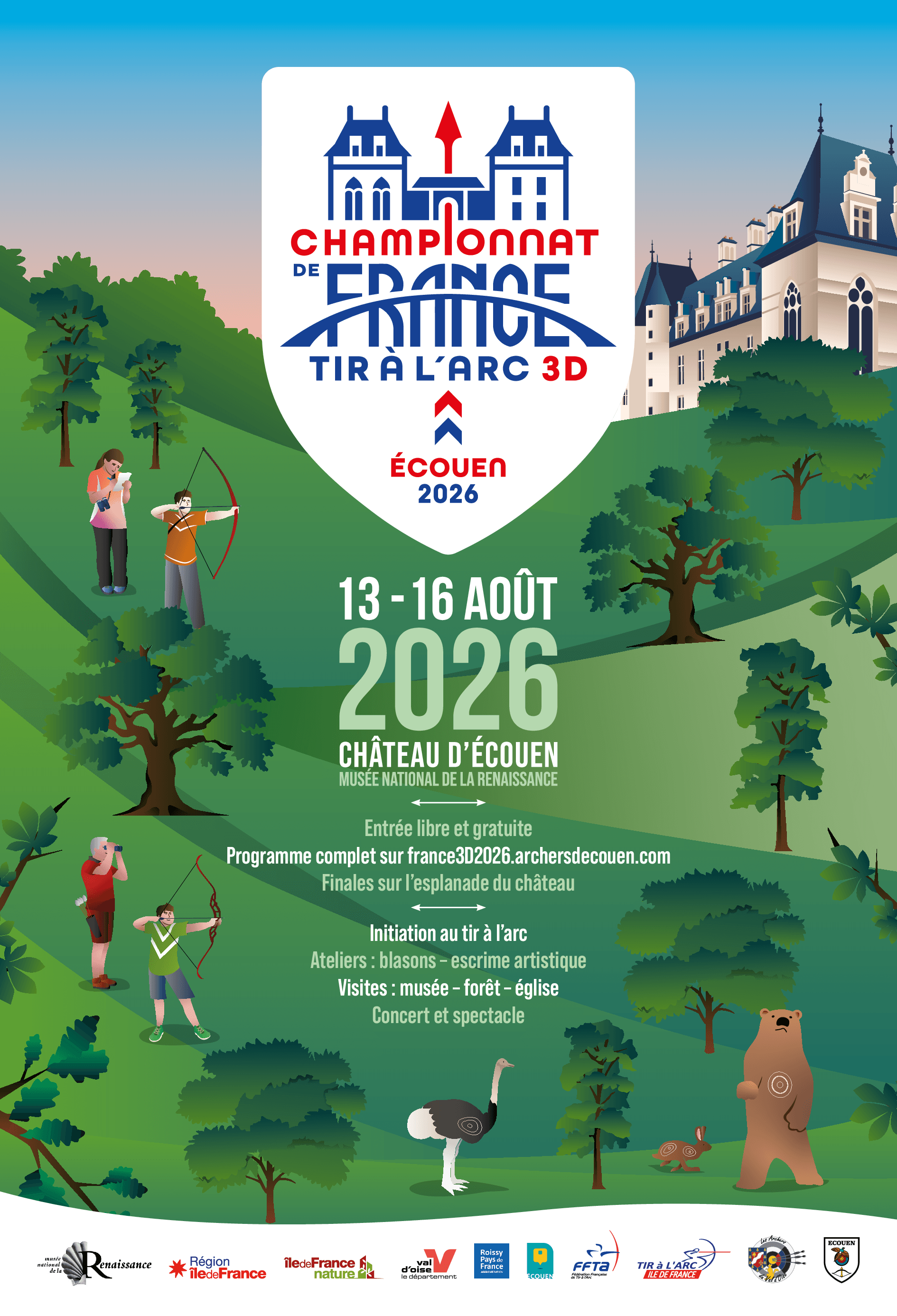Affiche officielle — Championnat de France de Tir à l'Arc 3D 2026